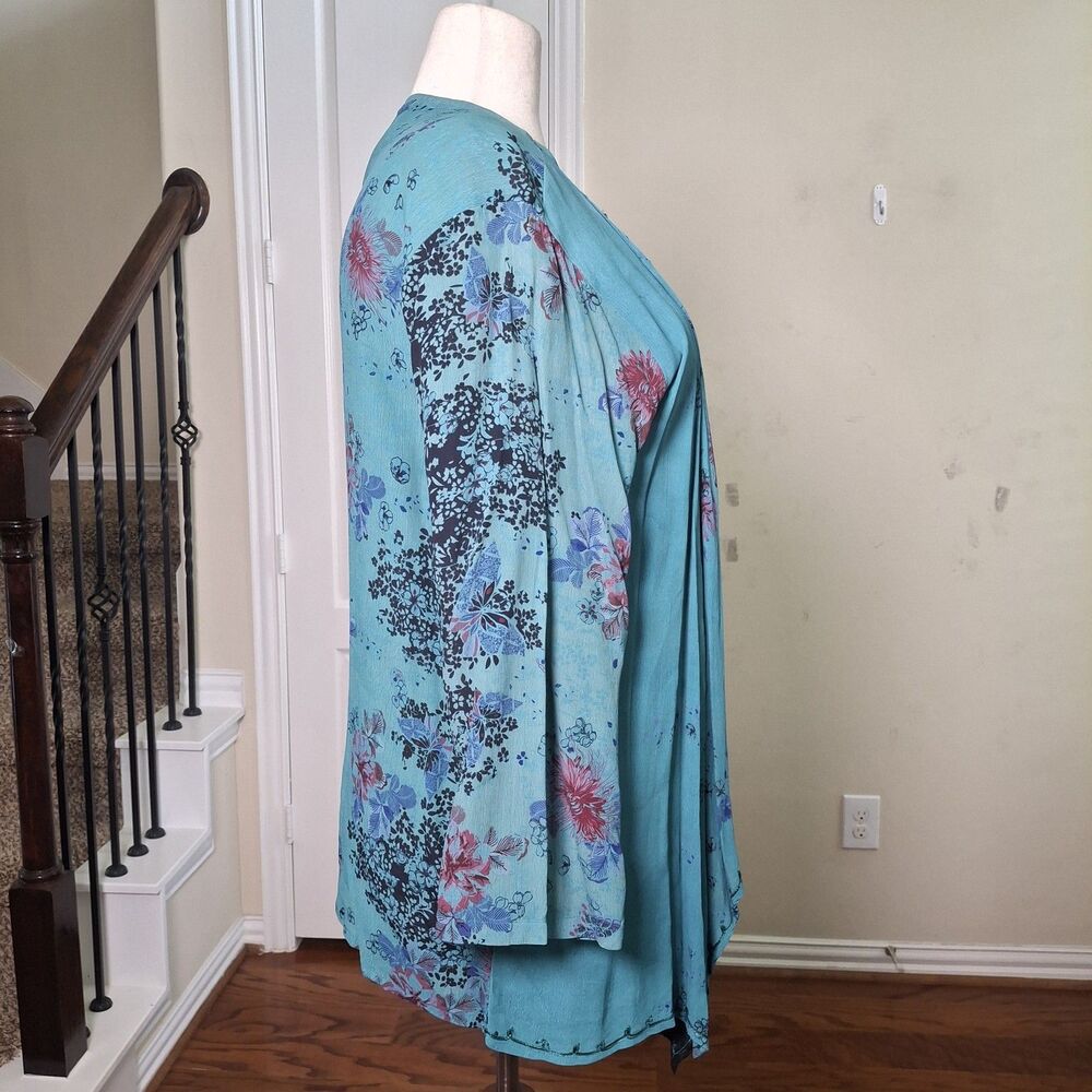 Tienda Ho Lagenlook Skirt Kimono Jacket 2PC Set Patchwork Ruffle Witchy Boho XL - Picture 12 of 16